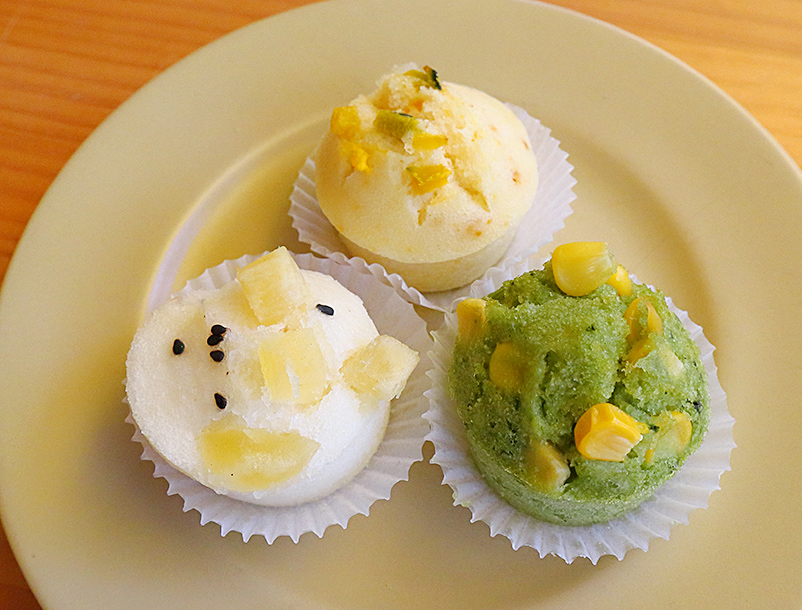 米粉蒸しパン3種