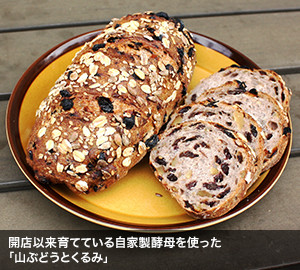 開店以来育てている自家製酵母を使った「山ぶどうとくるみ」