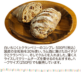 白いちじくとクランベリーのコンプレ 500円（税込）