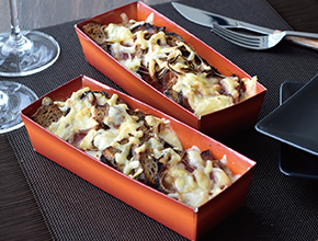 ペッパーシンケンとライ麦パンのパングラタン