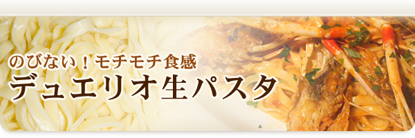 のびない！モチモチ食感　デュエリオ生パスタ