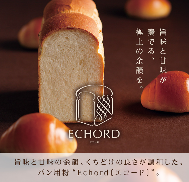 旨味と甘味の余韻、くちどけの良さが調和した、パン用粉“Echord〔エコード〕”。
