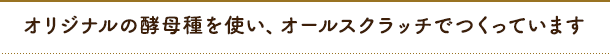 オリジナルの酵母種を使い、オールスクラッチでつくっています