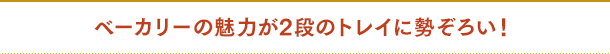 ベーカリーの魅力が2段のトレイに勢ぞろい！