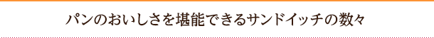 パンのおいしさを堪能できるサンドイッチの数々