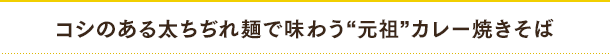 コシのある太ちぢれ麺で味わう“元祖”カレー焼きそば