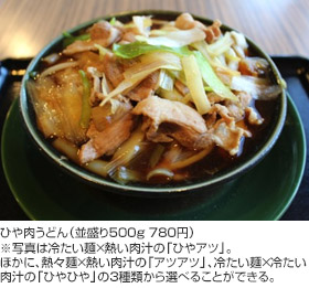 ひや肉うどん（並盛り500g 780円）