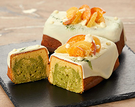 「スノーフレーク」ケイク オ マッチャ エ オ アグリューム(抹茶と柑橘類のケーキ)